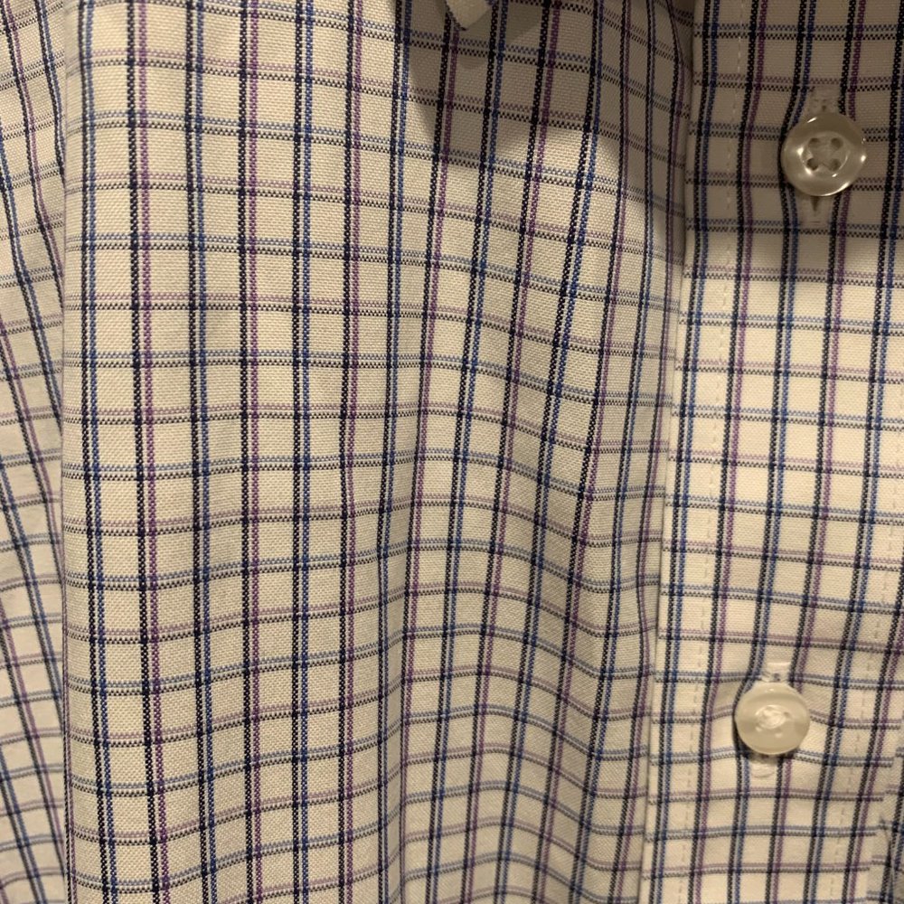 Roundtree & Yorke Gold Label Button Up Shirt, Plaid, 20 34/35 - Picture 3 of 4